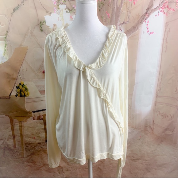 NEW J Crew Ruffle Faux Wrap Blouse in Ivory - Picture 2 of 11